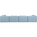 Meridian Cube Light Blue Vegan Leather Modular Sofa IMAGE 3