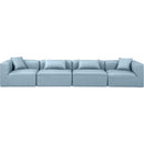 Meridian Cube Light Blue Vegan Leather Modular Sofa IMAGE 4