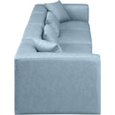 Meridian Cube Light Blue Vegan Leather Modular Sofa IMAGE 5