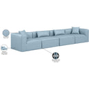 Meridian Cube Light Blue Vegan Leather Modular Sofa IMAGE 9