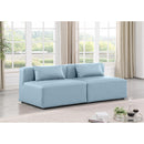 Meridian Cube Light Blue Vegan Leather Modular Sofa IMAGE 2