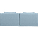 Meridian Cube Light Blue Vegan Leather Modular Sofa IMAGE 3