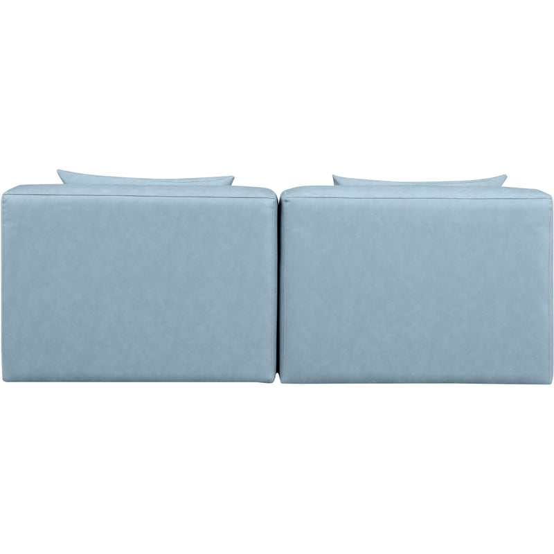 Meridian Cube Light Blue Vegan Leather Modular Sofa IMAGE 3