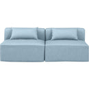 Meridian Cube Light Blue Vegan Leather Modular Sofa IMAGE 4