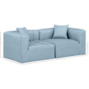Meridian Cube Light Blue Vegan Leather Modular Sofa IMAGE 10