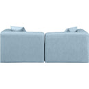 Meridian Cube Light Blue Vegan Leather Modular Sofa IMAGE 3
