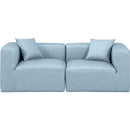 Meridian Cube Light Blue Vegan Leather Modular Sofa IMAGE 4