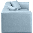 Meridian Cube Light Blue Vegan Leather Modular Sofa IMAGE 5