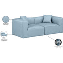 Meridian Cube Light Blue Vegan Leather Modular Sofa IMAGE 9