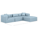 Meridian Cube Light Blue Vegan Leather Modular Sectional IMAGE 10