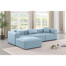 Meridian Cube Light Blue Vegan Leather Modular Sectional IMAGE 2