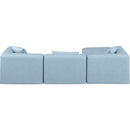 Meridian Cube Light Blue Vegan Leather Modular Sectional IMAGE 3