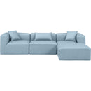 Meridian Cube Light Blue Vegan Leather Modular Sectional IMAGE 4