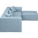 Meridian Cube Light Blue Vegan Leather Modular Sectional IMAGE 5