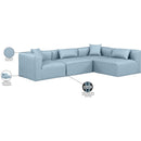Meridian Cube Light Blue Vegan Leather Modular Sectional IMAGE 10