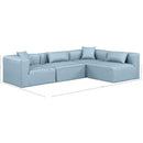 Meridian Cube Light Blue Vegan Leather Modular Sectional IMAGE 11