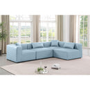 Meridian Cube Light Blue Vegan Leather Modular Sectional IMAGE 2