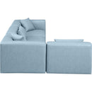 Meridian Cube Light Blue Vegan Leather Modular Sectional IMAGE 5