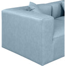 Meridian Cube Light Blue Vegan Leather Modular Sectional IMAGE 6