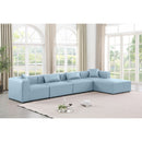 Meridian Cube Light Blue Vegan Leather Modular Sectional IMAGE 2