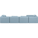 Meridian Cube Light Blue Vegan Leather Modular Sectional IMAGE 3