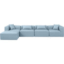 Meridian Cube Light Blue Vegan Leather Modular Sectional IMAGE 4
