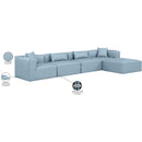 Meridian Cube Light Blue Vegan Leather Modular Sectional IMAGE 8