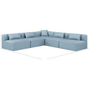 Meridian Cube Light Blue Vegan Leather Modular Sectional IMAGE 10