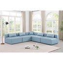Meridian Cube Light Blue Vegan Leather Modular Sectional IMAGE 2