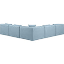 Meridian Cube Light Blue Vegan Leather Modular Sectional IMAGE 3