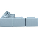 Meridian Cube Light Blue Vegan Leather Modular Sectional IMAGE 5