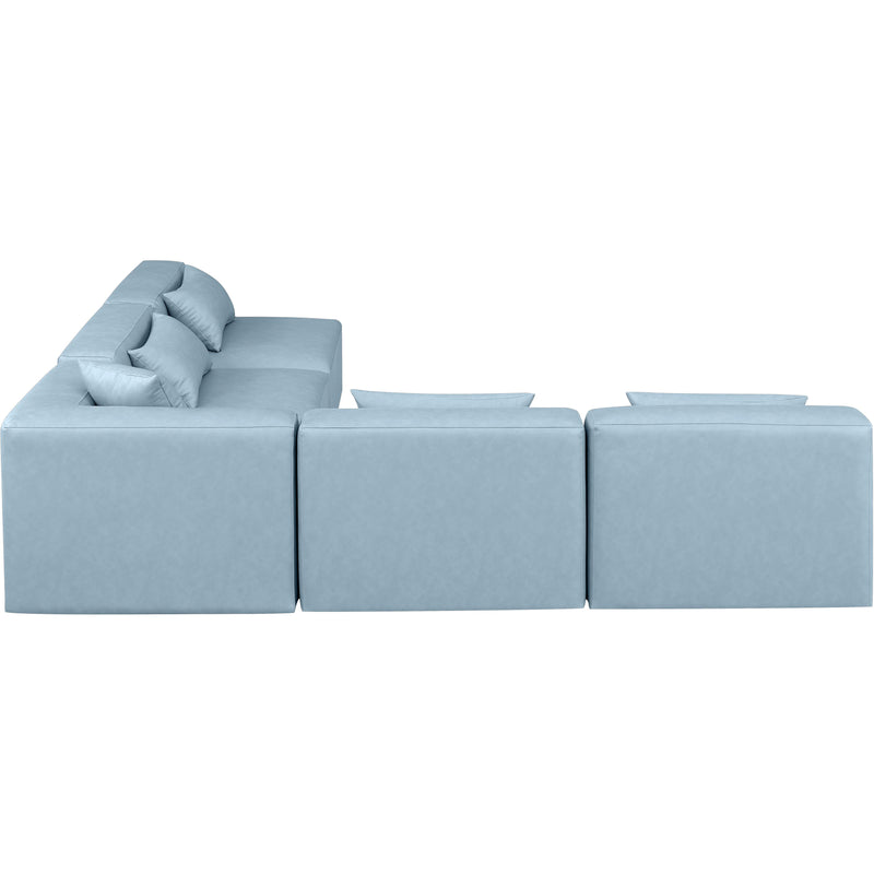 Meridian Cube Light Blue Vegan Leather Modular Sectional IMAGE 5