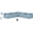 Meridian Cube Light Blue Vegan Leather Modular Sectional IMAGE 9