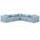 Meridian Cube Light Blue Vegan Leather Modular Sectional IMAGE 11