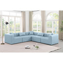 Meridian Cube Light Blue Vegan Leather Modular Sectional IMAGE 2