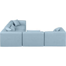 Meridian Cube Light Blue Vegan Leather Modular Sectional IMAGE 5