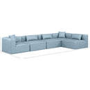 Meridian Cube Light Blue Vegan Leather Modular Sectional IMAGE 11