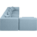 Meridian Cube Light Blue Vegan Leather Modular Sectional IMAGE 5