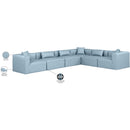 Meridian Cube Light Blue Vegan Leather Modular Sectional IMAGE 10