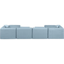 Meridian Cube Light Blue Vegan Leather Modular Sectional IMAGE 3