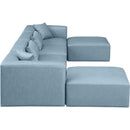 Meridian Cube Light Blue Vegan Leather Modular Sectional IMAGE 5