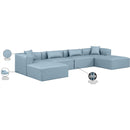 Meridian Cube Light Blue Vegan Leather Modular Sectional IMAGE 8