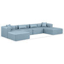 Meridian Cube Light Blue Vegan Leather Modular Sectional IMAGE 9