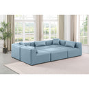 Meridian Cube Light Blue Vegan Leather Modular Sectional IMAGE 2