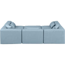Meridian Cube Light Blue Vegan Leather Modular Sectional IMAGE 3