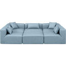 Meridian Cube Light Blue Vegan Leather Modular Sectional IMAGE 4