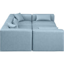 Meridian Cube Light Blue Vegan Leather Modular Sectional IMAGE 5