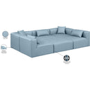 Meridian Cube Light Blue Vegan Leather Modular Sectional IMAGE 8