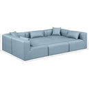 Meridian Cube Light Blue Vegan Leather Modular Sectional IMAGE 9