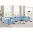 Meridian Cube Light Blue Vegan Leather Modular Sectional IMAGE 2